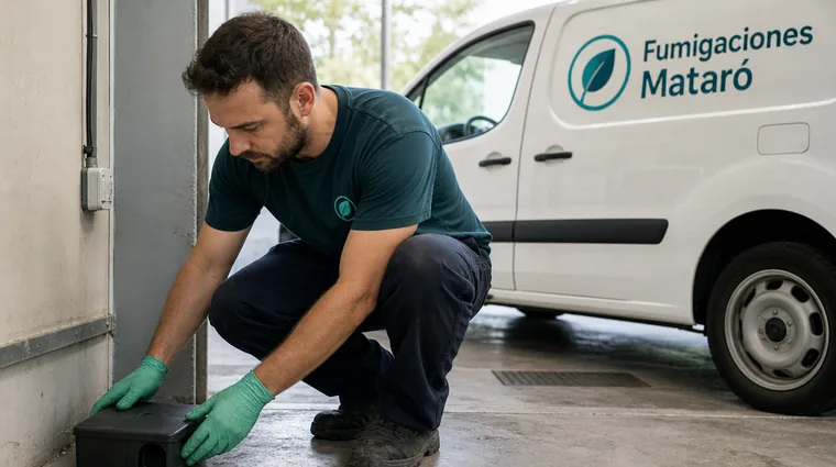 Técnico de Fumigaciones Mataró aplicando un tratamiento a medida en Mataró